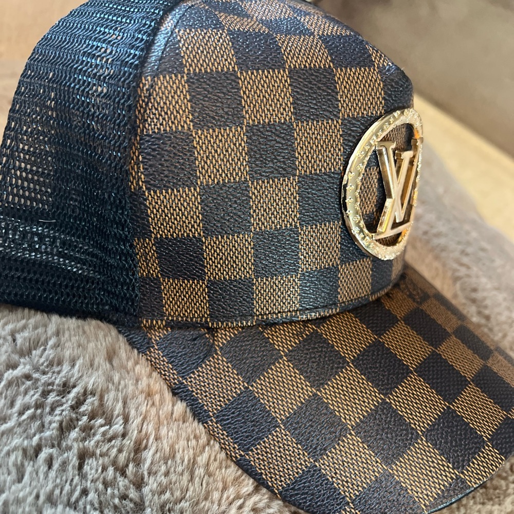 Gold Logo Checkered Hat - Picture 2 of 5